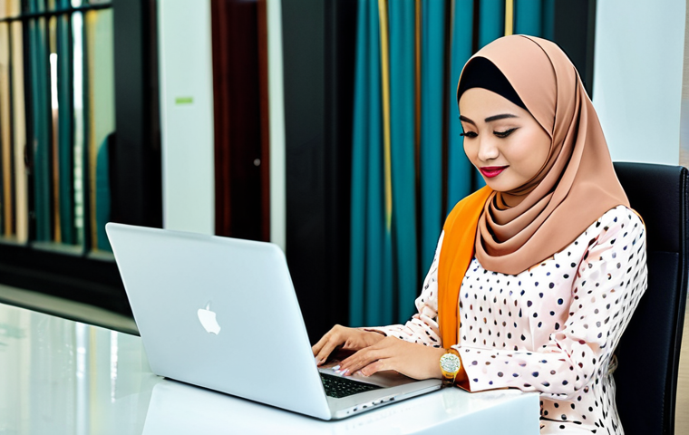 **
"A professional Malaysian woman in a modest baju kurung, working on a laptop at a co-working space in Kuala Lumpur, fully clothed, appropriate attire, safe for work, perfect anatomy, natural proportions, professional photography, high quality, family-friendly."
**